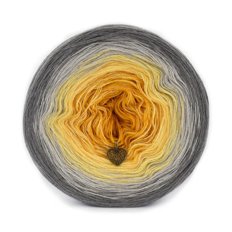 KOKONEK Merino 658 - Średni szary/jasny szary/żółty/kurkuma