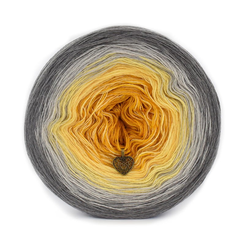 KOKONEK Merino 658 - Średni szary/jasny szary/żółty/kurkuma