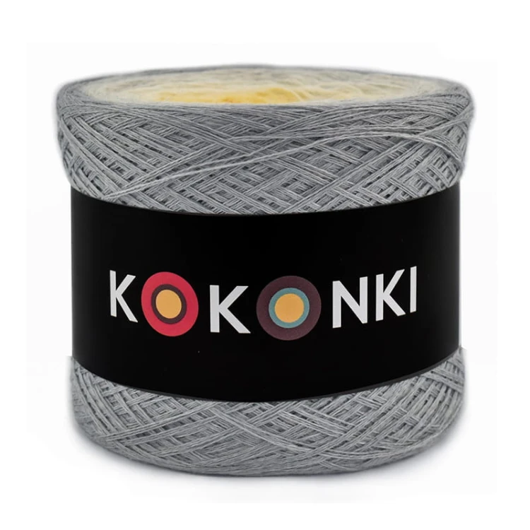 KOKONEK Merino 659 - Szary/jasny szary melanż/krem/żółty/kurkuma
