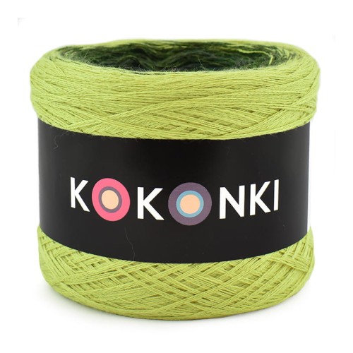 KOKONEK Merino 663 - Limetka/khaki melanż/ciemne khaki