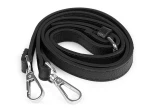 Uchwyt / rączka do torby z karabińczykami / długość regulowana 113 - 123 cm / eko skóra / czerń / nikiel / 1 szt / 790897