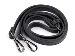 Uchwyt / rączka do torby z karabińczykami / długość regulowana 113 - 123 cm / eko skóra / czerń / czarny nikiel / 1 szt / 790897