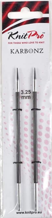 Druty do wymiennych żyłek KnitPro Karbonz - z włókna węglowego 3,25