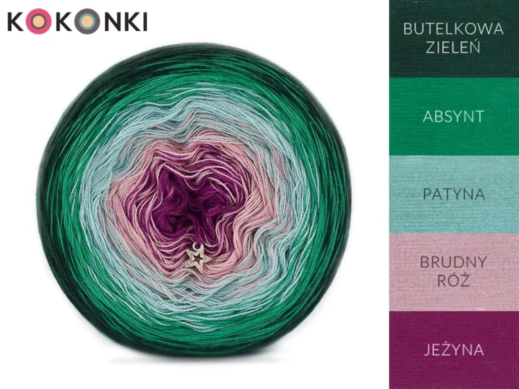 KOKONEK B054 Butelkowa zieleń/absynt/patyna/brudny róż/jeżyna