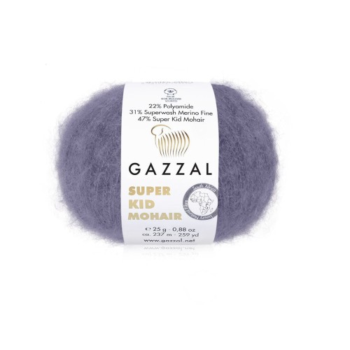 Włóczka Gazzal Super Kid Mohair 64411/ ametyst