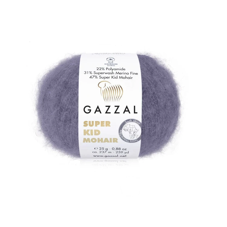 Włóczka Gazzal Super Kid Mohair 64411/ ametyst