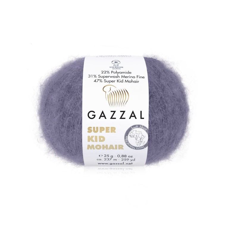 Włóczka Gazzal Super Kid Mohair 64411/ ametyst