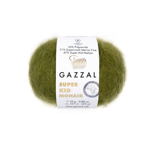 Włóczka Gazzal Super Kid Mohair 64402 / paproć