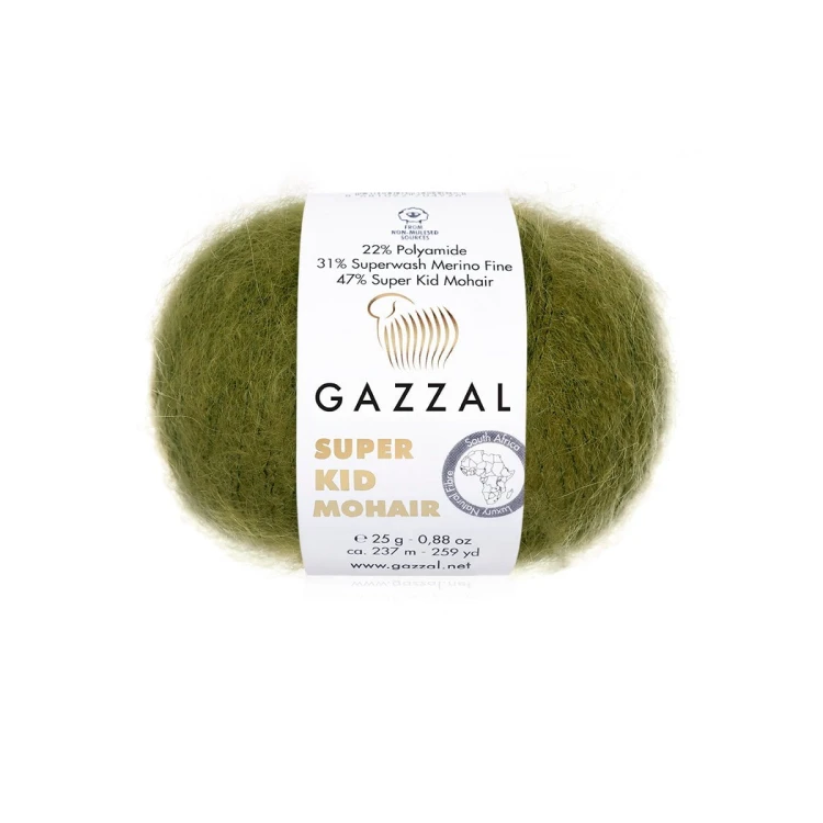Włóczka Gazzal Super Kid Mohair 64402 / paproć
