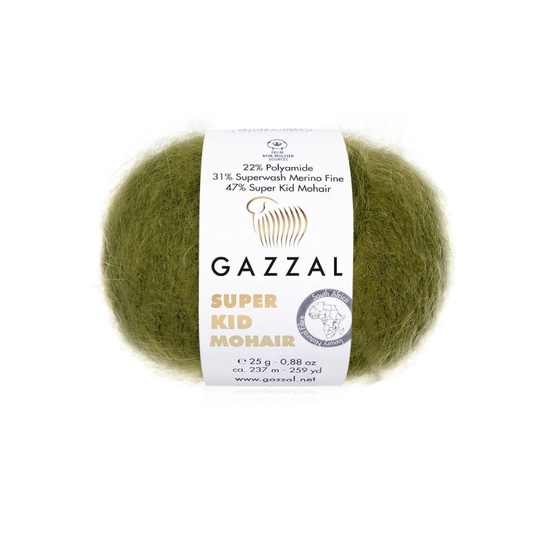 Włóczka Gazzal Super Kid Mohair 64402 / paproć
