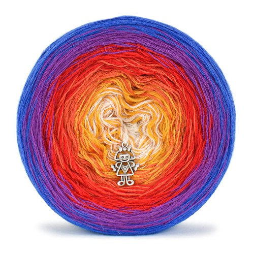 KOKONEK Merino 664 - Szafir/ciemny cyklamen/czerwień/rudy/kurkuma/krem