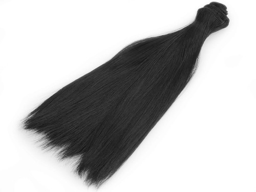 Włosy dla lalek / 22 cm / czerń