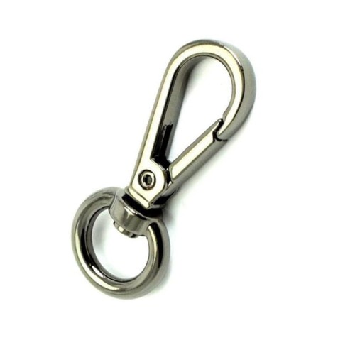 Karabińczyk metalowy / ciemny nikiel / 12x50 mm / 1 szt.