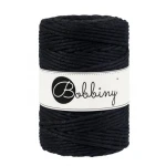 Sznurek skręcany bawełniany Bobbiny Macrame Cord / Czerń / Black / 5mm / 100m 