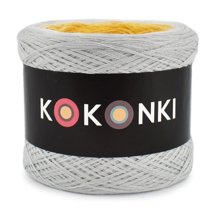 KOKONEK CLASSIC B055 Yummy - Jasny szary/biel/żółty/kurkuma/koniak