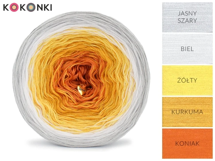 KOKONEK CLASSIC B055 Yummy - Jasny szary/biel/żółty/kurkuma/koniak