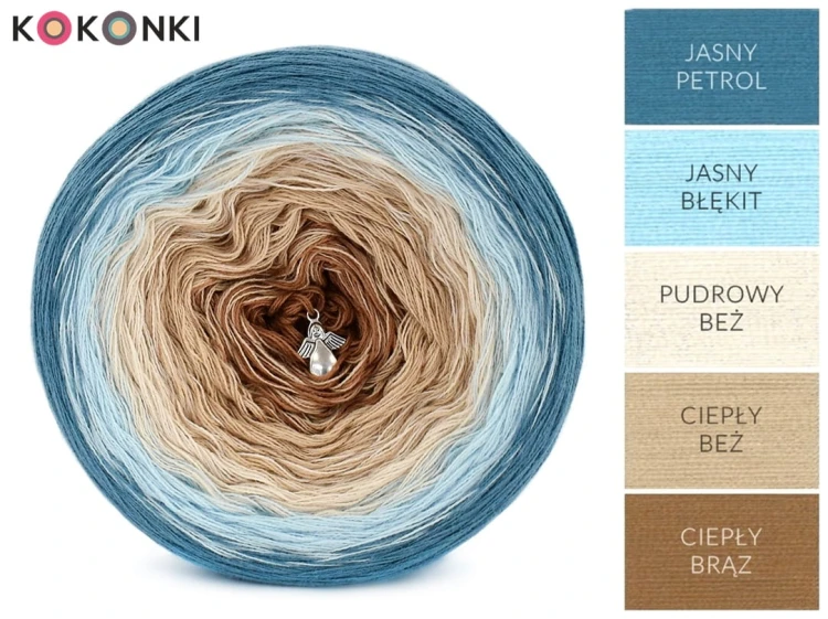 KOKONEK CLASSIC B067 Hopeful - Jasny petrol/jasny błękit/pudrowy beż/ciepły beż/ciepły brąz