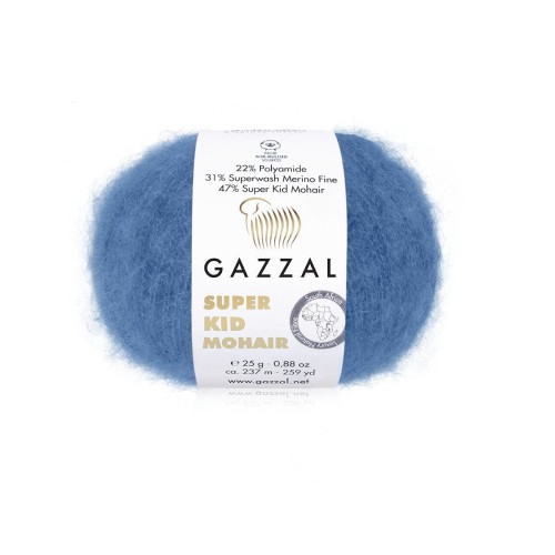 Włóczka Gazzal Super Kid Mohair 64417 / niebieski