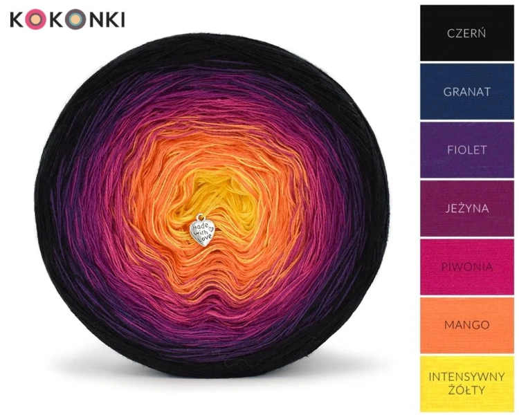 KOKONEK CLASSIC B069 - Czerń/granat/fiolet/jeżyna/piwonia/mango/intensywny żółty