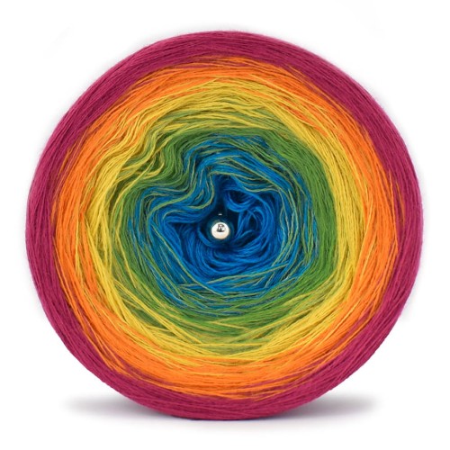 KOKONEK Merino 650 PartyTime - Fuksja/pomarańcz/złoty/zieleń/chaber