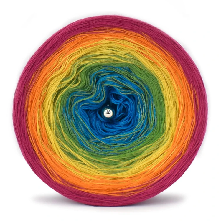 KOKONEK Merino 650 PartyTime - Fuksja/pomarańcz/złoty/zieleń/chaber