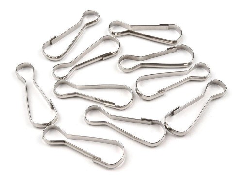 Karabińczyk prosty / nikiel /10 x 32 mm / 20 szt.   