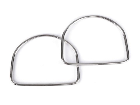 Uchwyty / rączki do torby / metalowe / nikiel / 10.5 x 13 cm / 2 sztuki