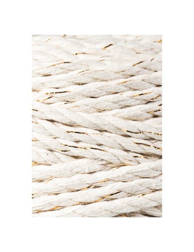 Sznurek skręcany 3-żyłowy bawełniany Bobbiny 3ply Macrame Rope / Naturalne Złoto / Golden Natural / 5 mm / 100 m