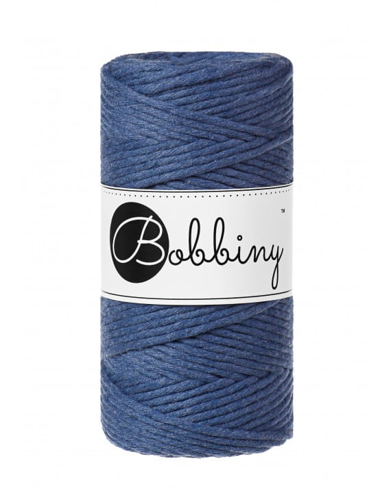 Sznurek skręcany bawełniany Bobbiny Macrame Cord / Jeansowy / Jeans / 3mm / 100m