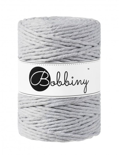 Sznurek skręcany bawełniany Bobbiny Macrame Cord / Jasny szary / Light Grey / 5mm / 100m