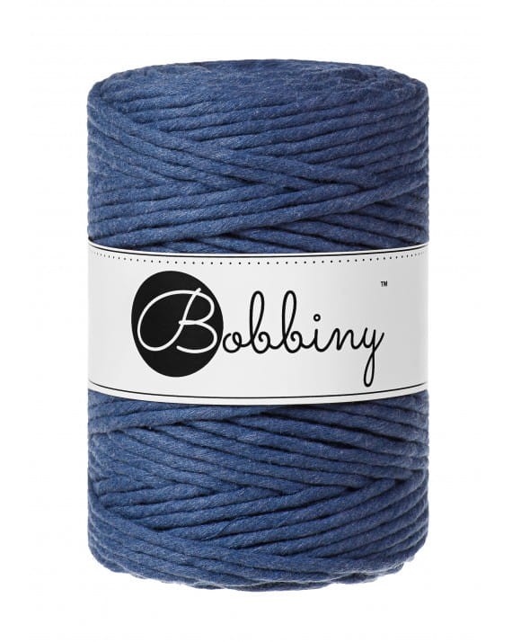 Sznurek skręcany bawełniany Bobbiny Macrame Cord / Jeansowy / Jeans / 5mm / 100m
