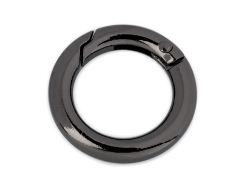 Karabińczyk okrągły / ciemny nikiel / średnica 18 mm / 1 szt