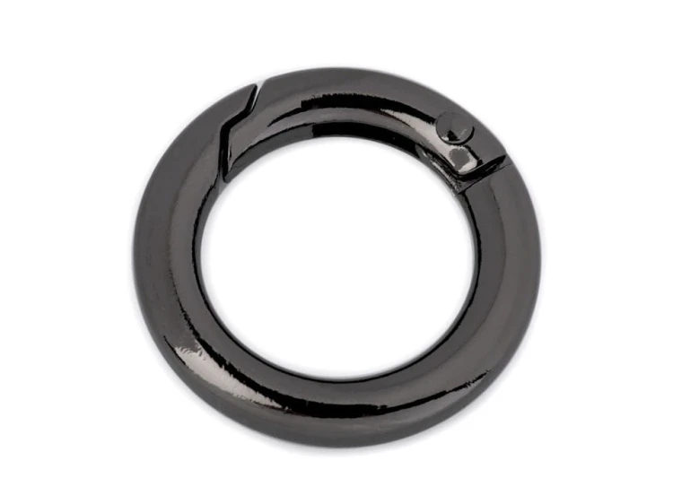 Karabińczyk okrągły / ciemny nikiel / średnica 18 mm / 1 szt