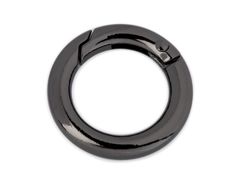 Karabińczyk okrągły / ciemny nikiel / średnica 18 mm / 1 szt