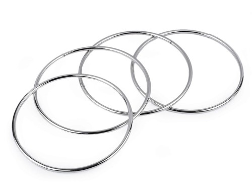 Uchwyty / rączki do torby / metalowe / nikiel / średnica 13,5 cm / 2 sztuki