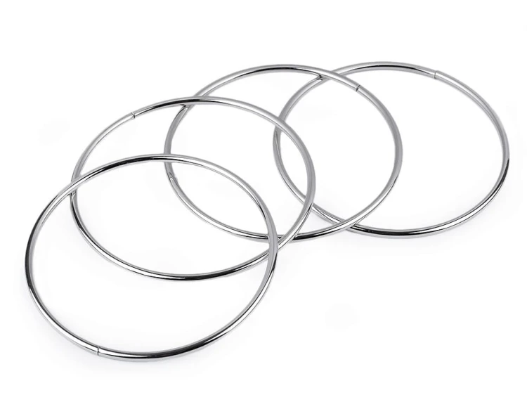 Uchwyty / rączki do torby / metalowe / nikiel / średnica 13,5 cm / 2 sztuki