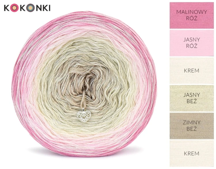 KOKONEK Cream Rare R77 - Malinowy róż/jasny róż/krem/jasny beż/zimny beż + krem