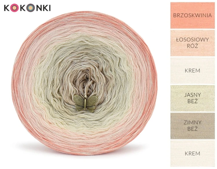 KOKONEK Cream Rare R80 - Brzoskwinia/łososiowy róż/krem/jasny beż/zimny beż + krem