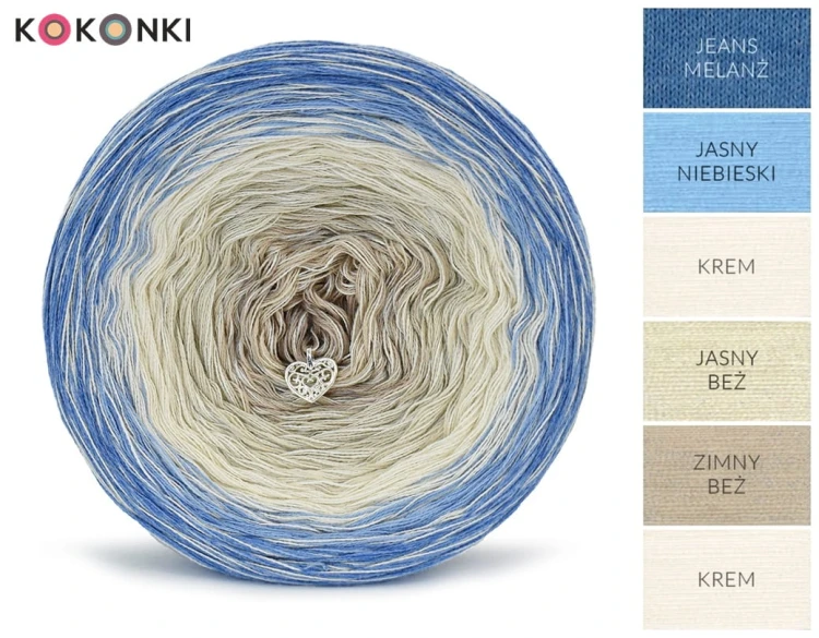 KOKONEK Cream Rare R81 - Jeans melanż/jasny niebieski/krem/jasny beż/zimny beż + krem