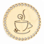 Baza podkładka pod kubek / filiżanka z ziarnami / średnica 11.5 cm / otwory 7 mm