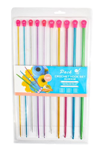 Zestaw szydełek tunezyjskich 35 cm CP100141 /2,5 - 8,0 mm / 10 sztuk