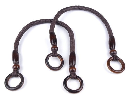 Uchwyt / rączka do torby z krążkami / 46 cm / brąz / 2 szt.
