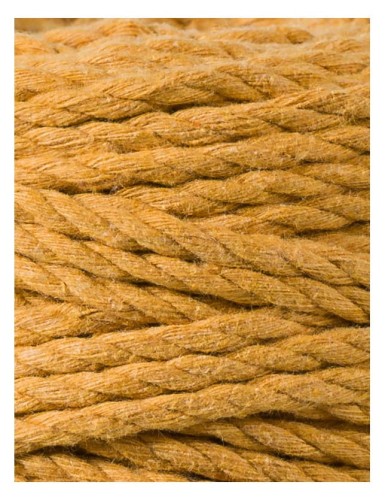 Sznurek skręcany 3-żyłowy bawełniany Bobbiny 3ply Macrame Rope / Musztarda / Mustard / 5 mm / 100 m