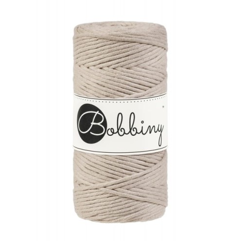 Sznurek skręcany bawełniany Bobbiny Macrame Cord / Beż / Beige / 3mm / 100m