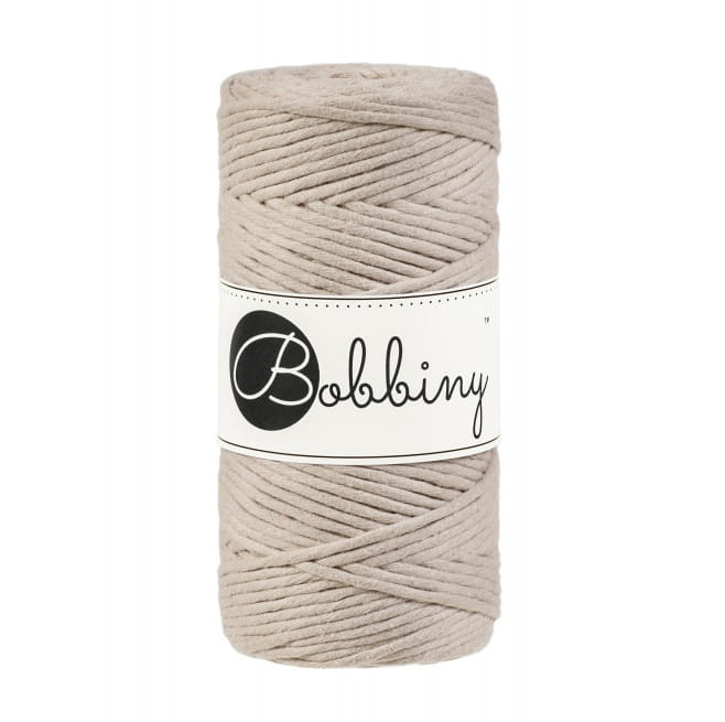 Sznurek skręcany bawełniany Bobbiny Macrame Cord / Beż / Beige / 3mm / 100m