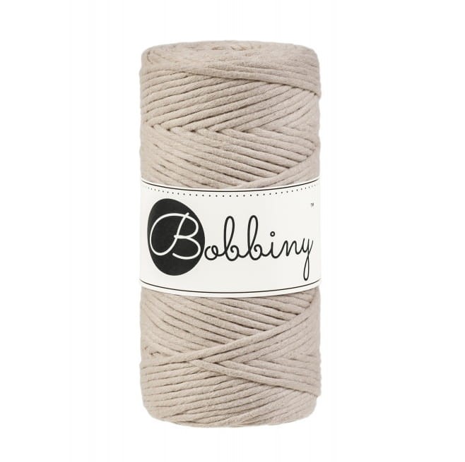 Sznurek skręcany bawełniany Bobbiny Macrame Cord / Beż / Beige / 3mm / 100m