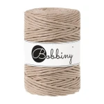 Sznurek skręcany bawełniany Bobbiny Macrame Cord / Piaskowy / Sand / 5mm / 100m