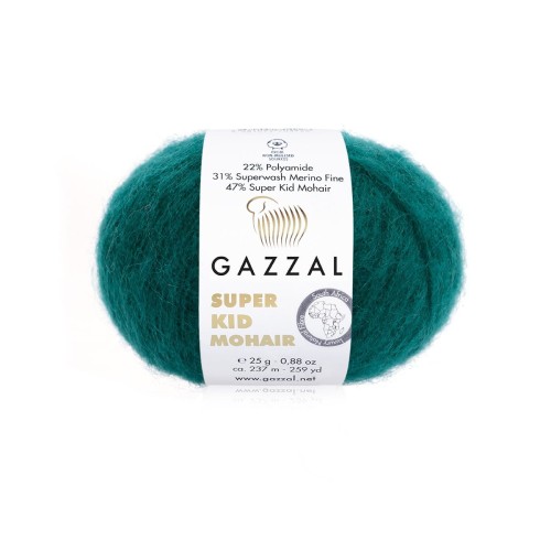 Włóczka Gazzal Super Kid Mohair 64418 / ciemny szmaragd