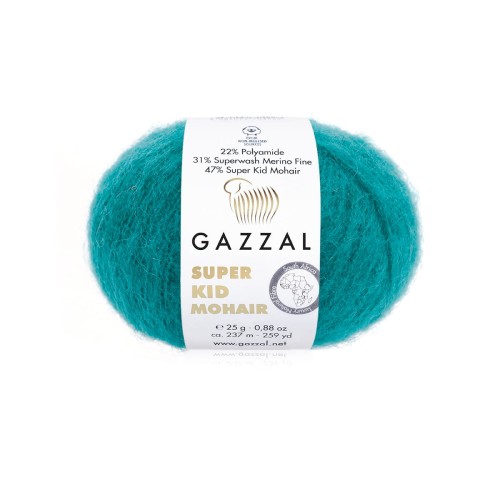 Włóczka Gazzal Super Kid Mohair 64425 / jasny szmaragd