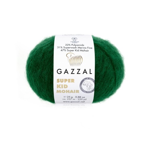 Włóczka Gazzal Super Kid Mohair 64428 / malachit